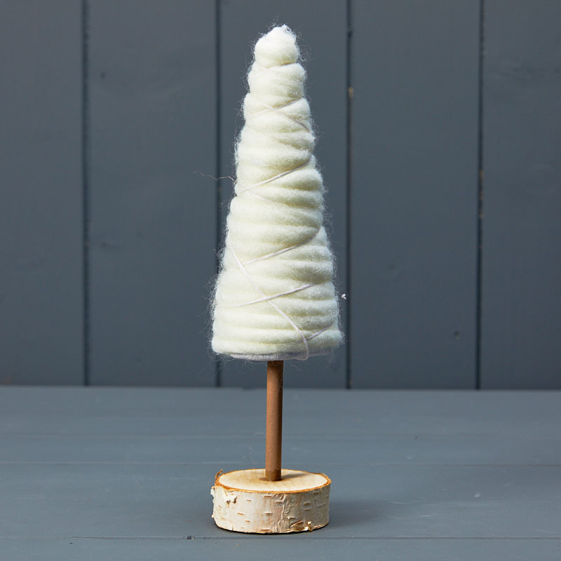 White Woollen Tree on Wooden Base detail page